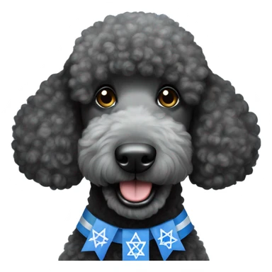 Black Standard poodle celebrating Hanukkah  sticker