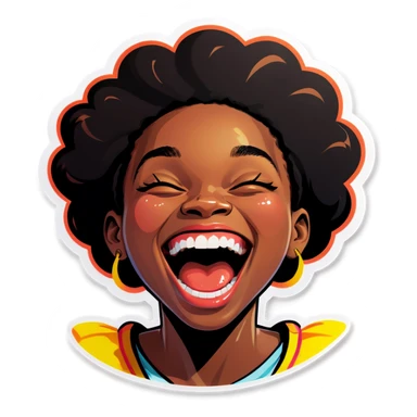 black girl laughing hysterically  sticker