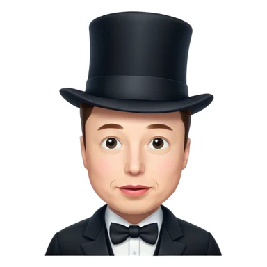 elon musk wearing a tophat sticker