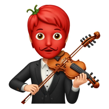 Chili pepper plays violin  sticker