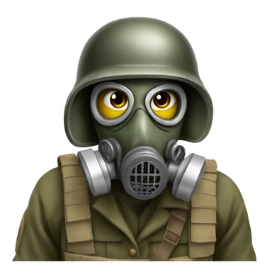 Us soldier ww2 in gas mask sticker
