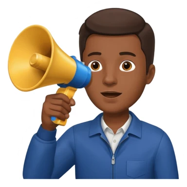 megaphone with male hand, collage style sticker