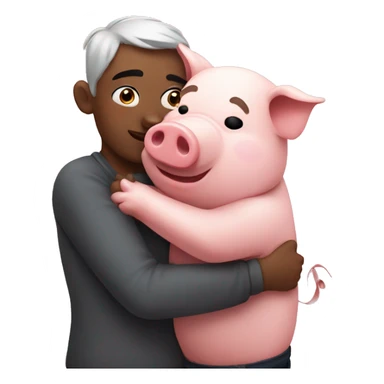 Pig hugs pig sticker
