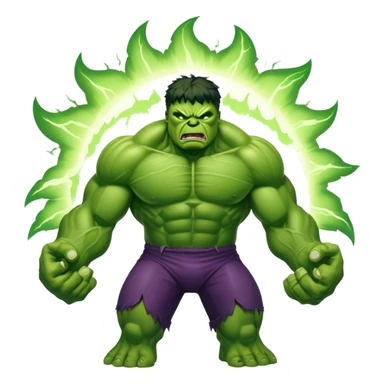 Savage Hulk versus World Breaker Hulk, classic angry Hulk facing powered-up glowing Hulk sticker