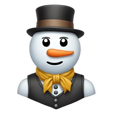 snowman with dad vest, lightning nose sticker