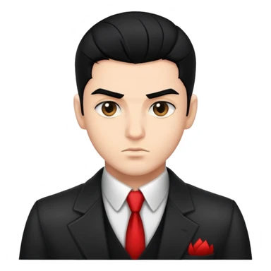 handsome mafia cool boy , black hair ,very good looking sticker