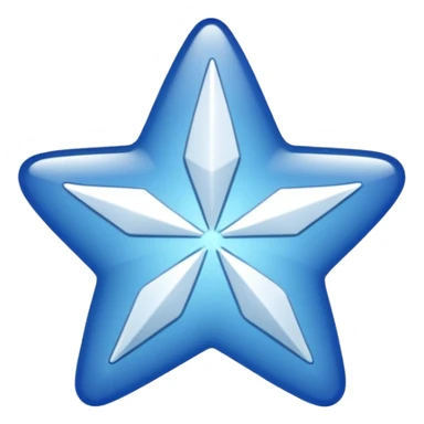 White tick in blue star  sticker