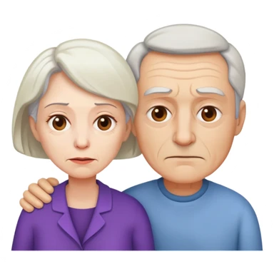 Middle age guy and older woman sick  sticker