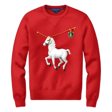 red crewneck Ralph Lauren sweater  sticker