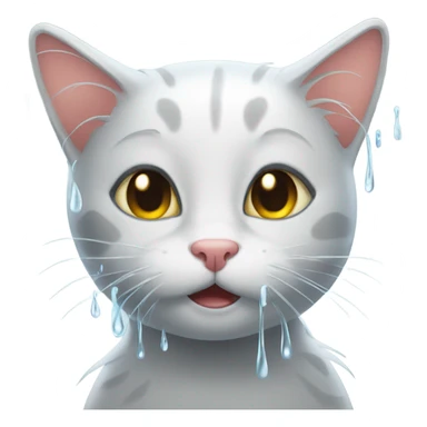 Soaking wet kitty  sticker