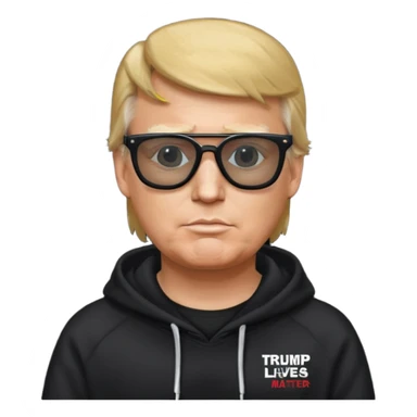 President trump in a Black Lives Matter hoodie and sunglasses  sticker