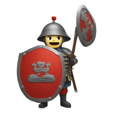 mediavel chinese soldier with big shield sticker