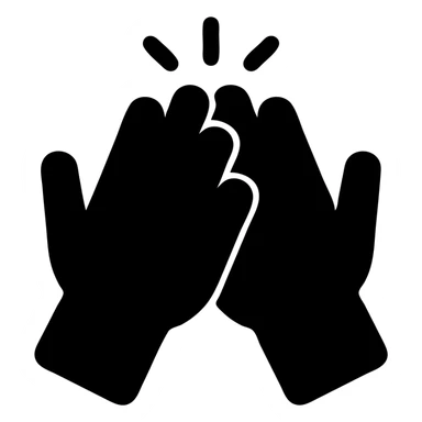 two hands giving a high five, symbolizing friendship, solid icon sticker