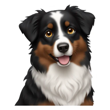 Small black australian shepherd dog with dark brown eyes sticker