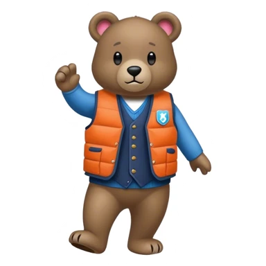 ours debout avec gilet par balle sticker