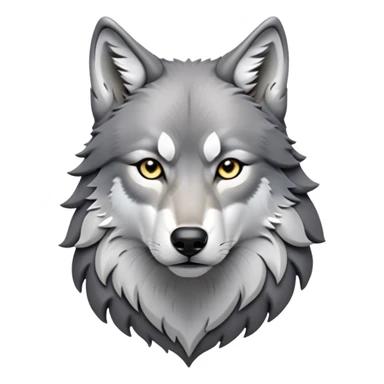 cinematic-noble-wolf-portrait-emoji,-poised-and-regal,-with-a-strong,-lean-build-and-a-sleek,-fur-of-grey-and-white,-deep-set-soulful-piercing-eyes,-simplified-yet-sharp-and-sophisticated-features,-highly-detailed,-full-body, zoomed out showing shoulders sticker