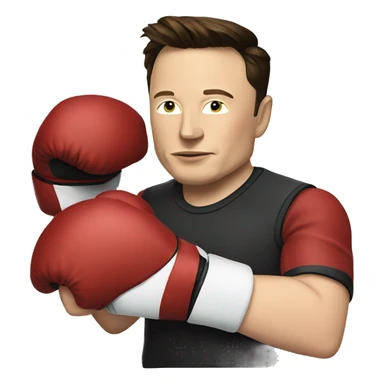 Elon musk with boxing gloves  sticker