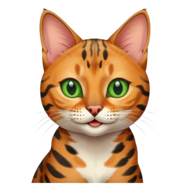 A smiling Bengal cat sticker