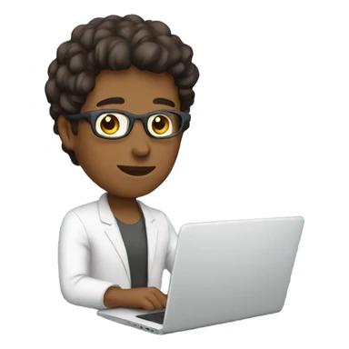 freelancer using laptop sticker