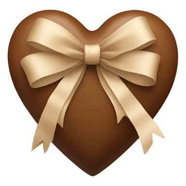 brown heart with beige bow sticker