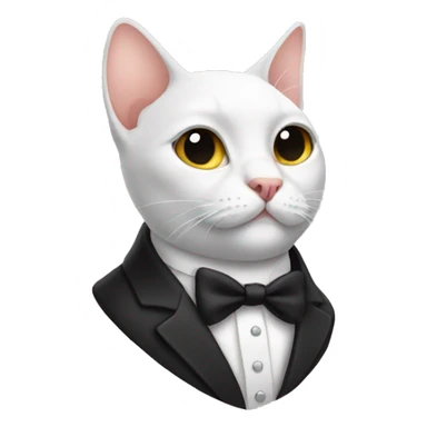 Bald cat in tuxedo sticker