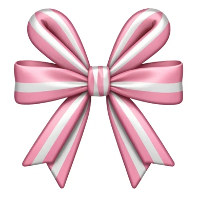 candy cane bow shape with in light pink with a satin bow sticker