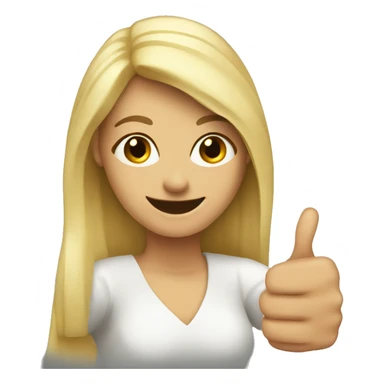 blond woman and thumbs up sticker