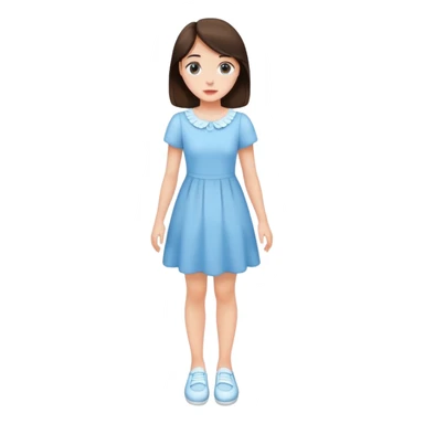 Brunette girl in light blue dress, white shoes sticker