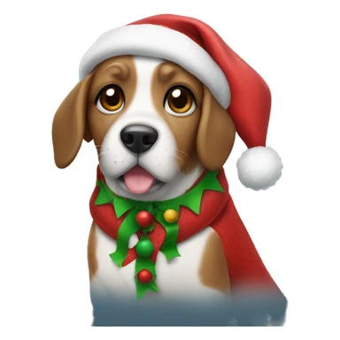 Dog in Christmas outfit sticker
