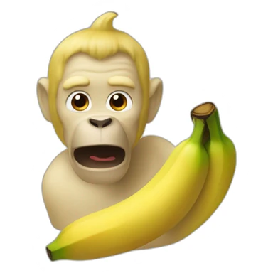 Singe qui mange une banane sticker