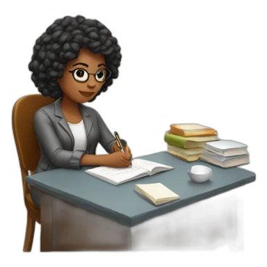 woman writer writing a book sticker