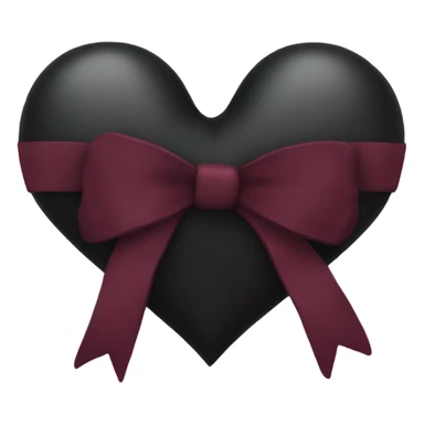 black heart with burgundy bow sticker