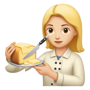 spreading butter with knife sticker