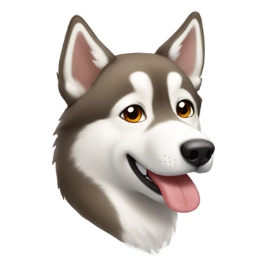 Light brown husky amber eyes snow nose with tongue out  sticker