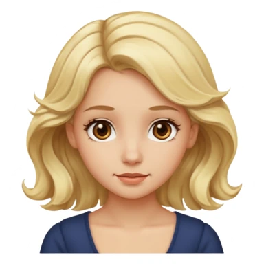 Make me a blonde girl with brown eyes, her hair a little past her shoulders. sticker