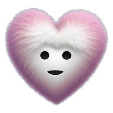 fluffy love heart, no face sticker