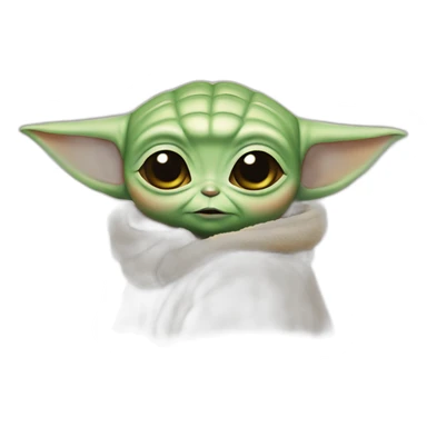 Baby yoda pulling on his ears sticker