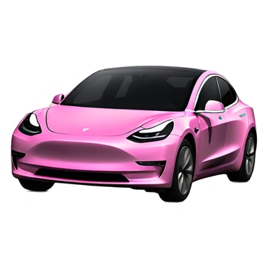 Pink Tesla model 3 inside sticker
