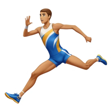 high jumper running up to the bar, action pose sticker