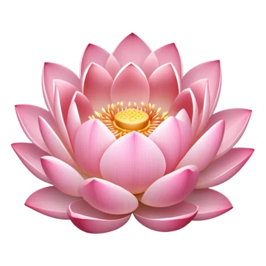 Soft pink lotus flower with a gentle inner glow sticker
