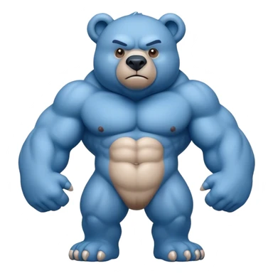 Muscle blue bear sticker