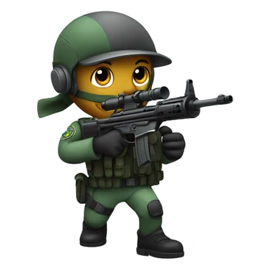 Martian secret service mercenary aiming rifle sticker