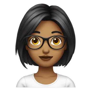 Girl cut hair black oculos sticker