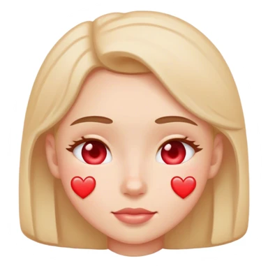 Classic emoji blushing and in love  sticker