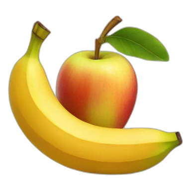 banana with two apples sticker