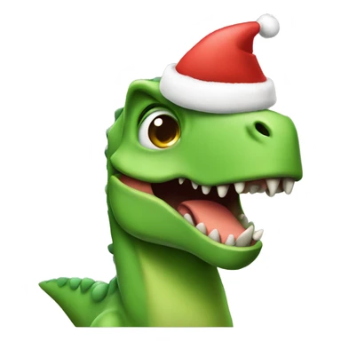 Dinosaur with Christmas hat sticker
