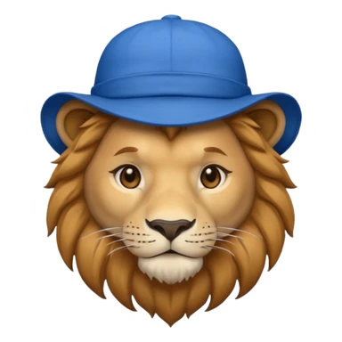 lion with blue hat and shirt sticker