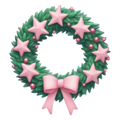 Pastel pink Christmas wreath sticker