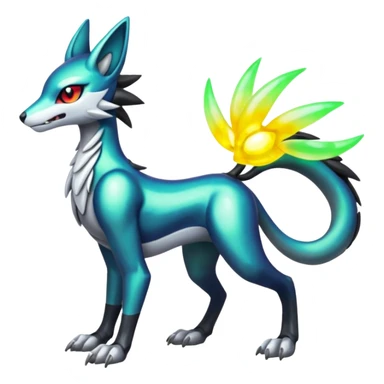 Meloetta-Sergal-Protogen-hybrid-fusion-Fakémon-creature, full body sticker