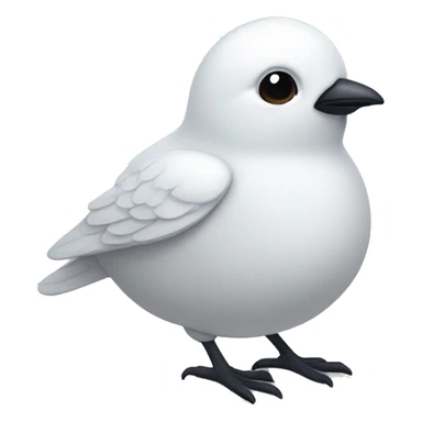 Round little white bird sticker